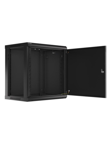 Lanberg Szafa Wisząca Rack 19" 12U 600X450 Drzwi Metalowe Czarna (Flat Pack) Wf01-6412-00B