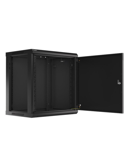 Lanberg Szafa Wisząca Rack 19" 12U 600X450 Drzwi Metalowe Czarna (Flat Pack) Wf01-6412-00B