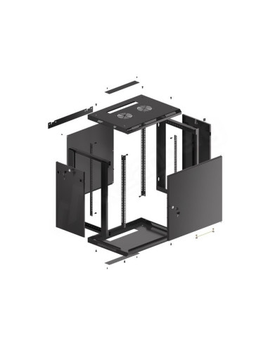 Lanberg Szafa Wisząca Rack 19" 12U 600X450 Drzwi Metalowe Czarna (Flat Pack) Wf01-6412-00B