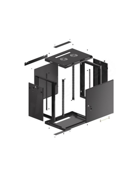 Lanberg Szafa Wisząca Rack 19" 12U 600X450 Drzwi Metalowe Czarna (Flat Pack) Wf01-6412-00B