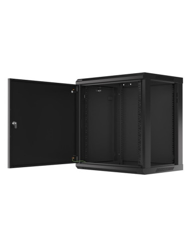 Lanberg Szafa Wisząca Rack 19" 12U 600X450 Drzwi Metalowe Czarna (Flat Pack) Wf01-6412-00B