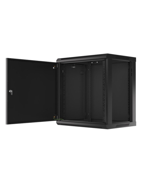 Lanberg Szafa Wisząca Rack 19" 12U 600X450 Drzwi Metalowe Czarna (Flat Pack) Wf01-6412-00B
