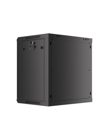 Lanberg Szafa Wisząca Rack 19" 12U 600X450 Drzwi Metalowe Czarna (Flat Pack) Wf01-6412-00B