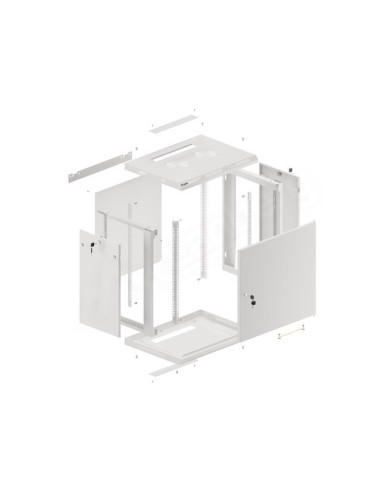 Lanberg Szafa Wisząca Rack 19" 12U 600X450 Drzwi Metalowe Szara (Flat Pack) Wf01-6412-00S
