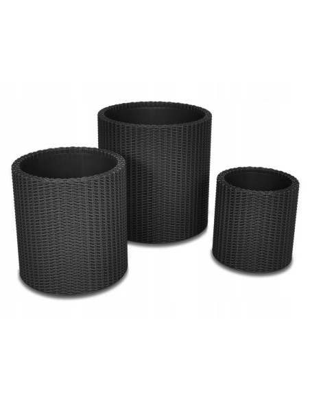 Doniczka Keter Cylinder Planters 230217 (434Mm X 443Mm X 434 Mm  Kolor Antracyt)