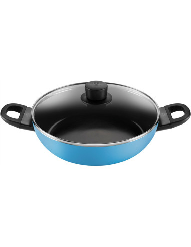 Ballarini Caprera Patelnia Głęboka 2H Z Pokrywką 28 Cm Niebieska