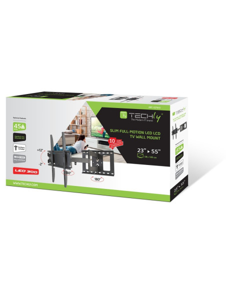 Techly Ica-Plb 148M Uchwyt Do Telewizorów 139,7 Cm (55") Czarny