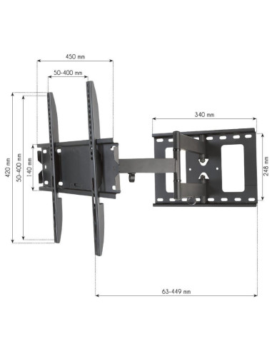 Techly Ica-Plb 148M Uchwyt Do Telewizorów 139,7 Cm (55") Czarny