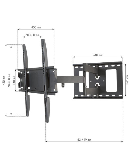 Techly Ica-Plb 148M Uchwyt Do Telewizorów 139,7 Cm (55") Czarny