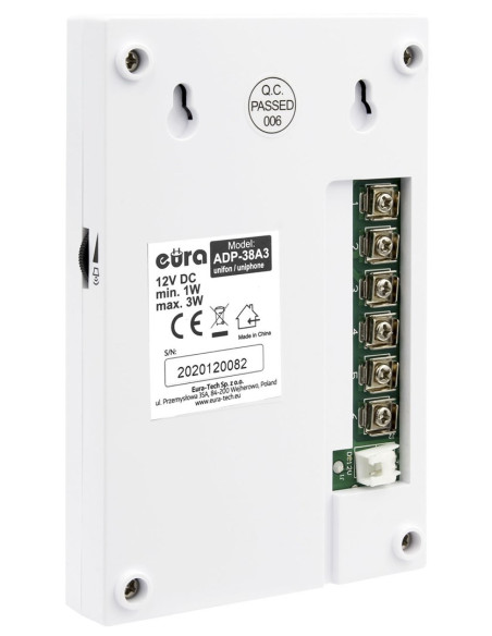 Domofon Eura Adp-38A3 Entra, (Biały)