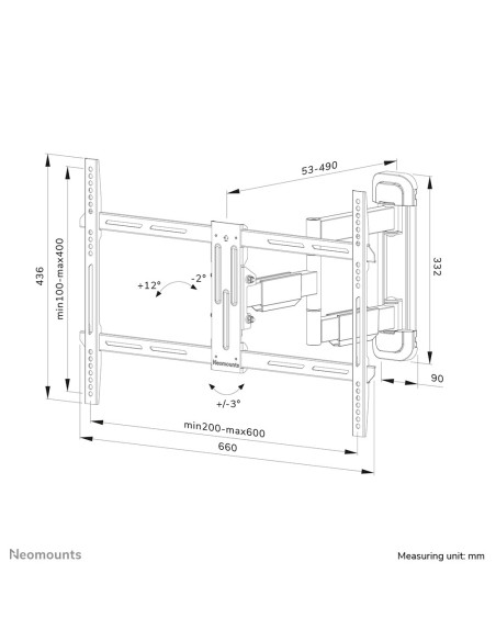Tv Set Acc Wall Mount/Wl40-550Bl16 Neomounts
