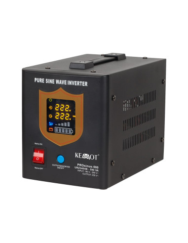 Zasilacz Awaryjny Kemot Prosinus-500 Przetwornica Z Czystym Przebiegiem Sinusoidalnym I Funkcją Ładowania 12V 230V 500Va/300W - 