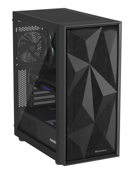 Natec Obudowa Gamingowa Genesis Diaxid 605F Midi Tower Usb-C Z Oknem Czarna