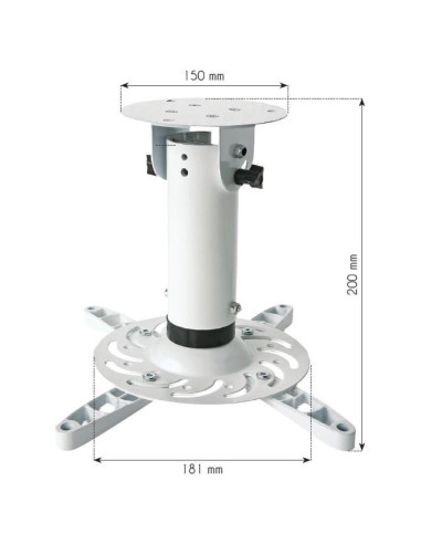 Techly Ica-Pm 200Wh Uchwyt Do Montażu Projektora Sufit Biały