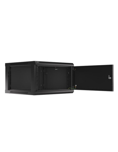 Lanberg Szafa Wisząca Rack 19" 6U 600X600 Drzwi Metalowe Czarna (Flat Pack) Wf01-6606-00B