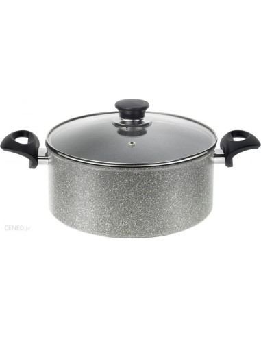 Garnek Ballarini Ferrara Z 2 Uchwytami I Pokrywką Granitowy 24 Cm Ferg25D.24D