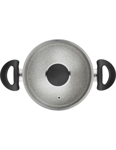 Garnek Ballarini Ferrara Z 2 Uchwytami I Pokrywką Granitowy 24 Cm Ferg25D.24D