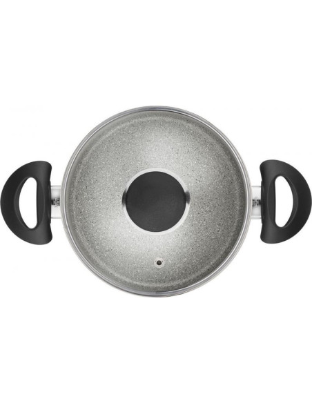 Garnek Ballarini Ferrara Z 2 Uchwytami I Pokrywką Granitowy 24 Cm Ferg25D.24D