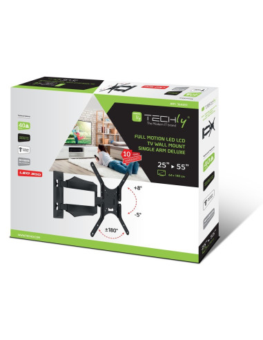 Techly Ica-Plb 271M Uchwyt Do Telewizorów 132,1 Cm (52") Czarny