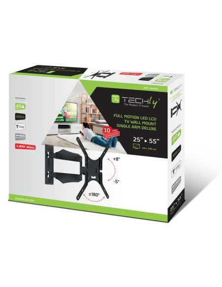 Techly Ica-Plb 271M Uchwyt Do Telewizorów 132,1 Cm (52") Czarny