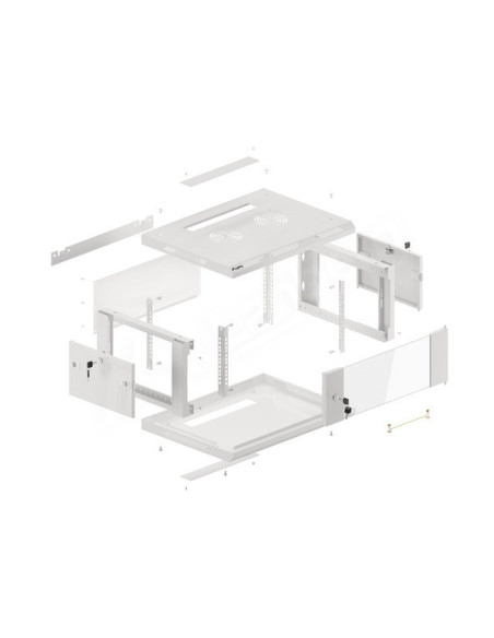 Szafa Jednosekcyjna Lanberg Wf01-6404-10S (4U  368Mm / 600Mm / 450 Mm  Wisząca  Szklane  19''  Kolor Szary)