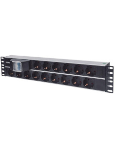 Intellinet 714051 Rozdzielacz Zasilania Pdu 15 X Gniazdo Sieciowe 2U Aluminium, Czarny 2