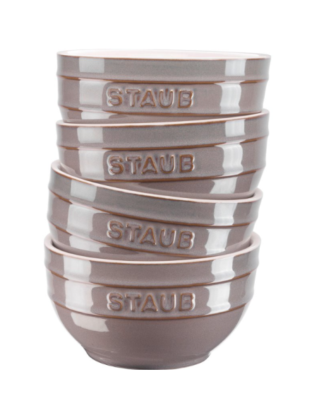 Zestaw 4 Misek Okrągłych Staub 40508-148-0 - Antyczny Szary 14 Cm