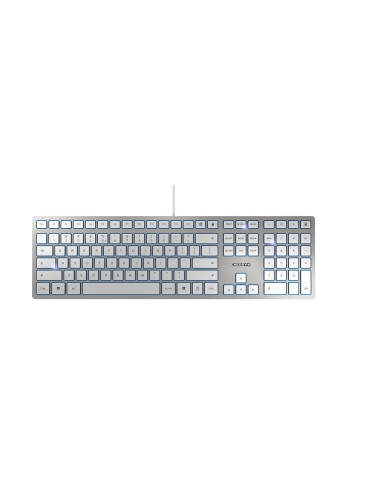 Cherry Kc 6000 Slim Klawiatura Uniwersalne Usb Us English Srebrny, Biały