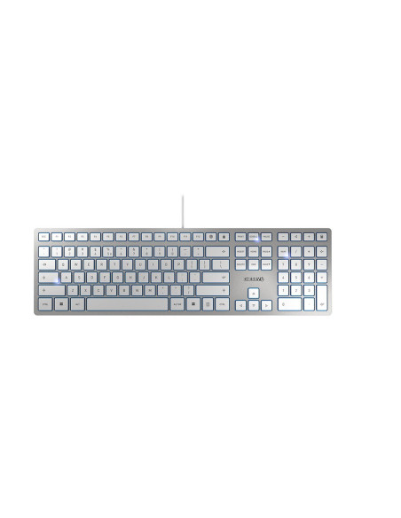 Cherry Kc 6000 Slim Klawiatura Uniwersalne Usb Us English Srebrny, Biały