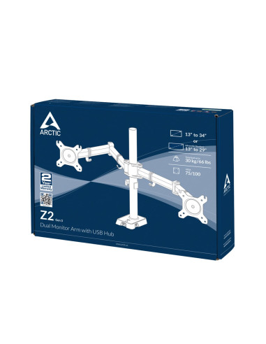 Arctic Z2 (Gen 3) Uchwyt / Stojak Do Monitorów 86,4 Cm (34") Biurko Czarny