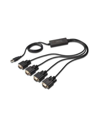Adapter Digitus Da-70159 (Usb M - 4X Rs-232 M  1,5M  Kolor Czarny)