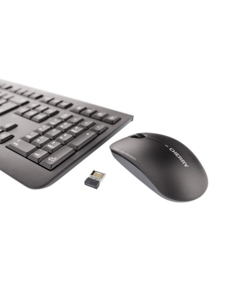 Cherry Dw 3000 Klawiatura Dołączona Myszka Uniwersalne Rf Wireless Azerty Francuski Czarny