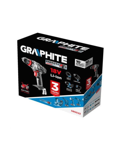 Wiertarko-Wkrętarka Akumulatorowa Energy+ 18V, Li-Ion, Bez Akumulatora, 58G022 Graphite