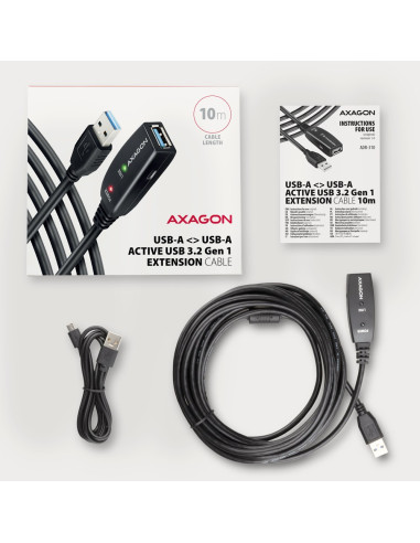 Axagon N Adr-310 Usb 3.2 Gen 1 A-M -  A-F Aktivni Prodlu?Ovaci Repeater Kabel Kabel Usb Usb 3.2 Gen 1 (3.1 Gen 1) 10 M Usb A Cza