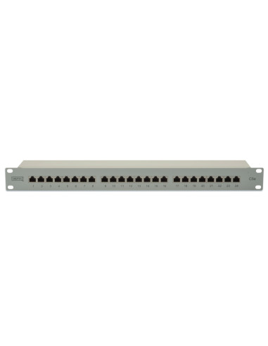 Digitus Panel Krosowy (Patch Panel) 19'' 24X Rj45, Lsa Poziom, Kat.5E, Ekranowany, 1U, Szary, Prowadnica Kabli