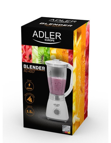 Adler Ad 4057 Blender Immersyjny Szary, Przezroczysty, Biały 450 W