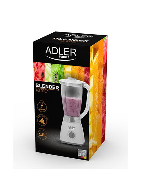 Adler Ad 4057 Blender Immersyjny Szary, Przezroczysty, Biały 450 W