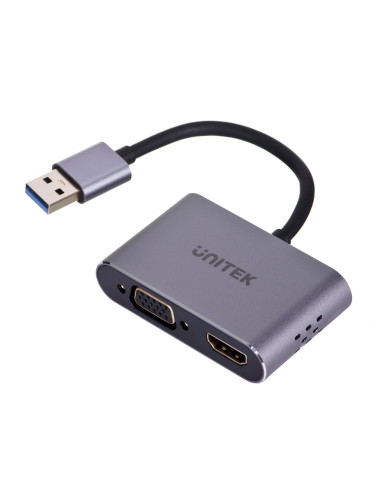 Unitek Adapter Usb-A - Hdmi & Vga, Fullhd, M/F