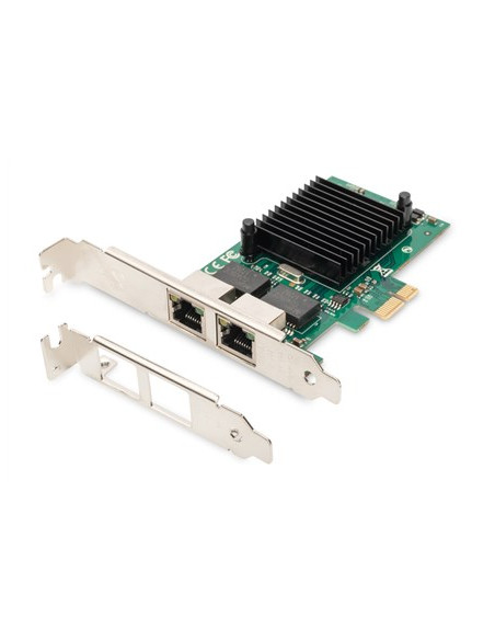 Digitus Karta Sieciowa Pcie Przewodowa 2X Rj45 Gigabit 10/100/1000Mbps Low Profile Dn-10132