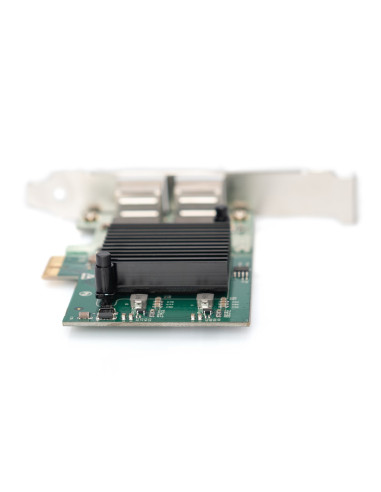 Digitus Karta Sieciowa Pcie Przewodowa 2X Rj45 Gigabit 10/100/1000Mbps Low Profile Dn-10132