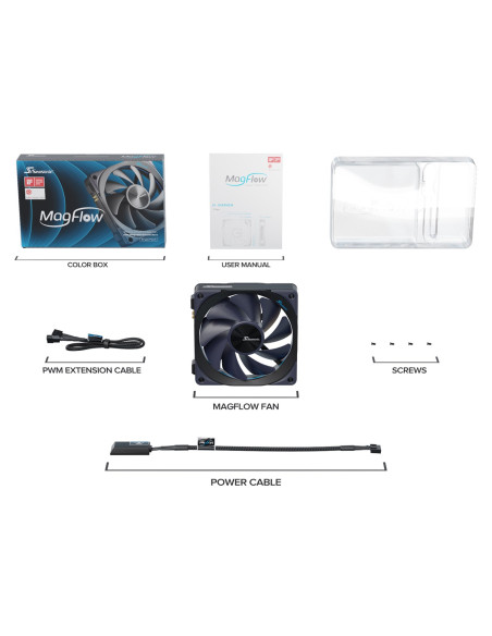 Seasonic Magflow 1-Fan Kit Obudowa Komputera Wentylator 12 Cm Czarny 1 Szt.