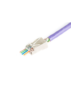 Wtyk Rj45 (8P8C) Przelotowy, Kat.6, Ekranowany, Awg 26-24, Opakowanie 100 Szt.