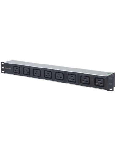 Intellinet 163613 Rozdzielacz Zasilania Pdu 8 X Gniazdo Sieciowe 1U Czarny, Srebrny