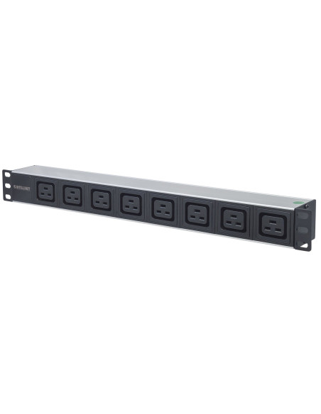 Intellinet 163613 Rozdzielacz Zasilania Pdu 8 X Gniazdo Sieciowe 1U Czarny, Srebrny