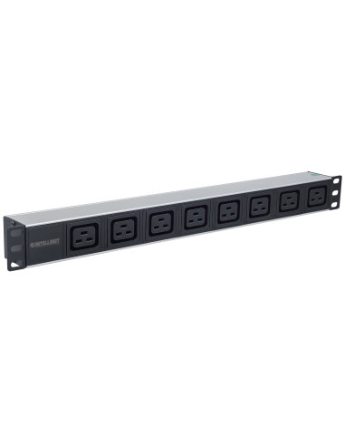 Intellinet 163613 Rozdzielacz Zasilania Pdu 8 X Gniazdo Sieciowe 1U Czarny, Srebrny