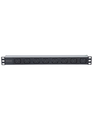 Intellinet 163613 Rozdzielacz Zasilania Pdu 8 X Gniazdo Sieciowe 1U Czarny, Srebrny