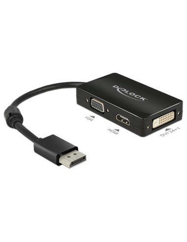 Delock 0.16M Displayport/Vga+Hdmi+Dvi 0,16 M Vga (D-Sub)+ Hdmi + Dvi Czarny