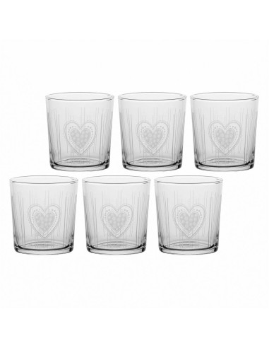 La Porcellana Bianca Babila Zestaw 6 Szklanek Z Grubym Dnem Serce 350 Ml