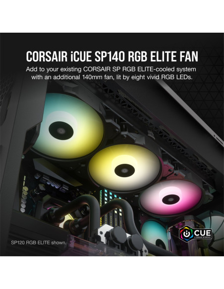 Corsair Sp140 Rgb Elite Obudowa Komputera Wentylator 14 Cm Czarny 1 Szt.