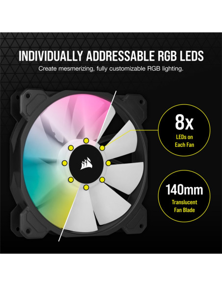 Corsair Sp140 Rgb Elite Obudowa Komputera Wentylator 14 Cm Czarny 1 Szt.